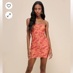 Lulus Orange Floral Mini Dress